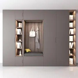 Cabinet in the hall with shelves